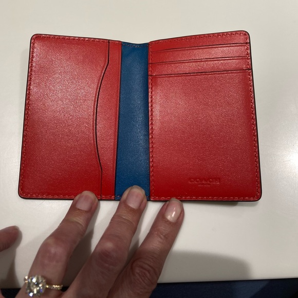 Coach Bags Coach Mens Card Case Wallet Black On Black Coach Logo W